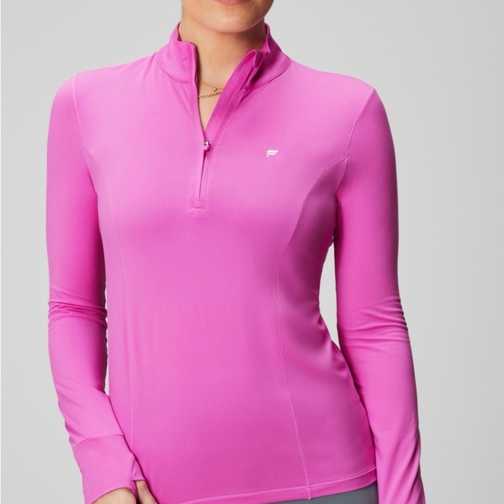 Fabletics Phoenix Half Zip Mid-Layer Pink Small